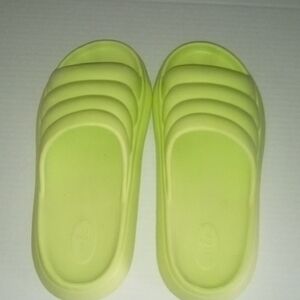 Lime Green Slide Sandals